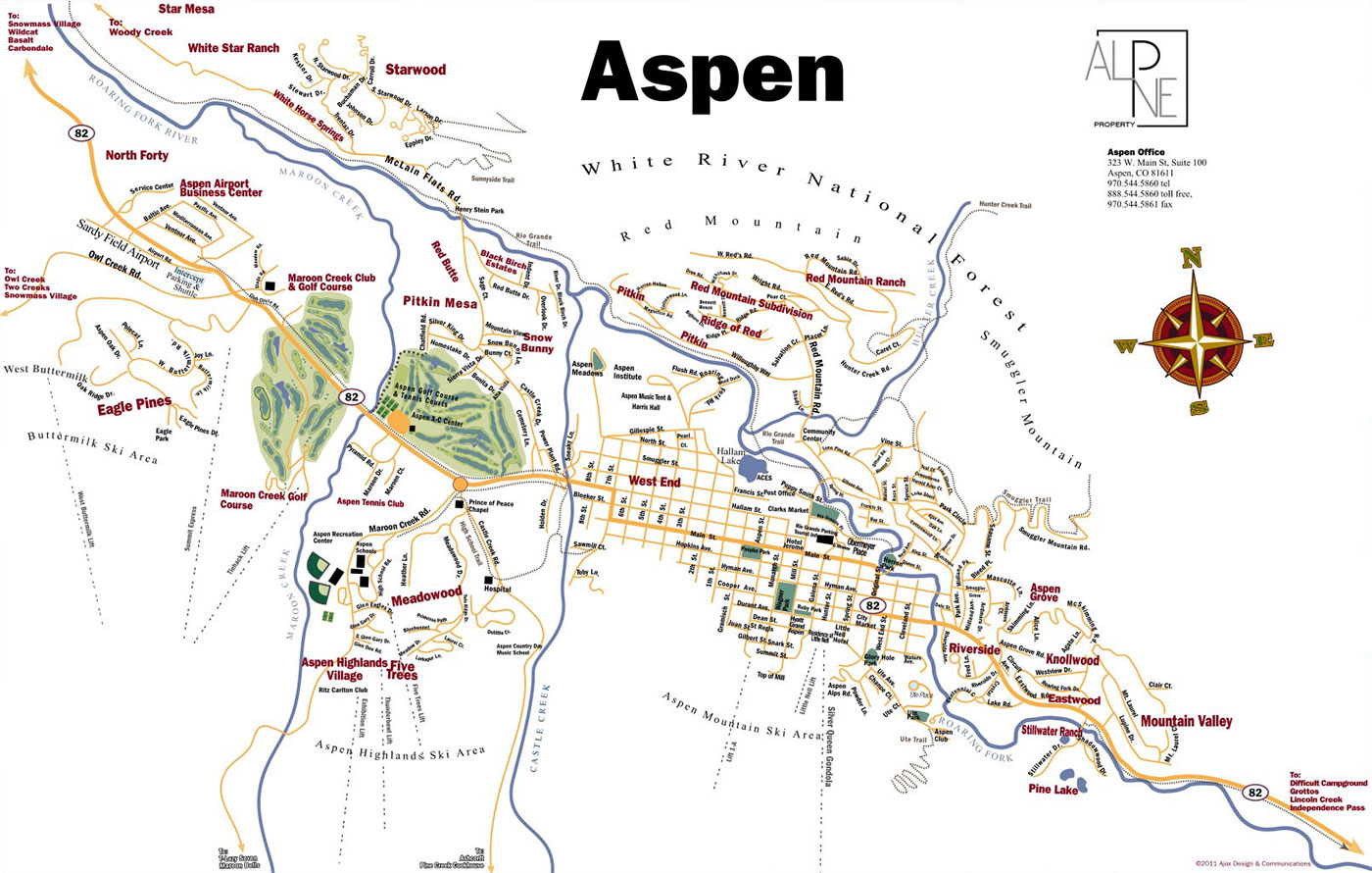 Aspen Map Alpine Propery